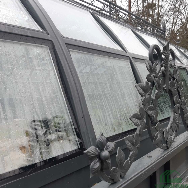 Outdoor steel Frame glass garden greenhouse